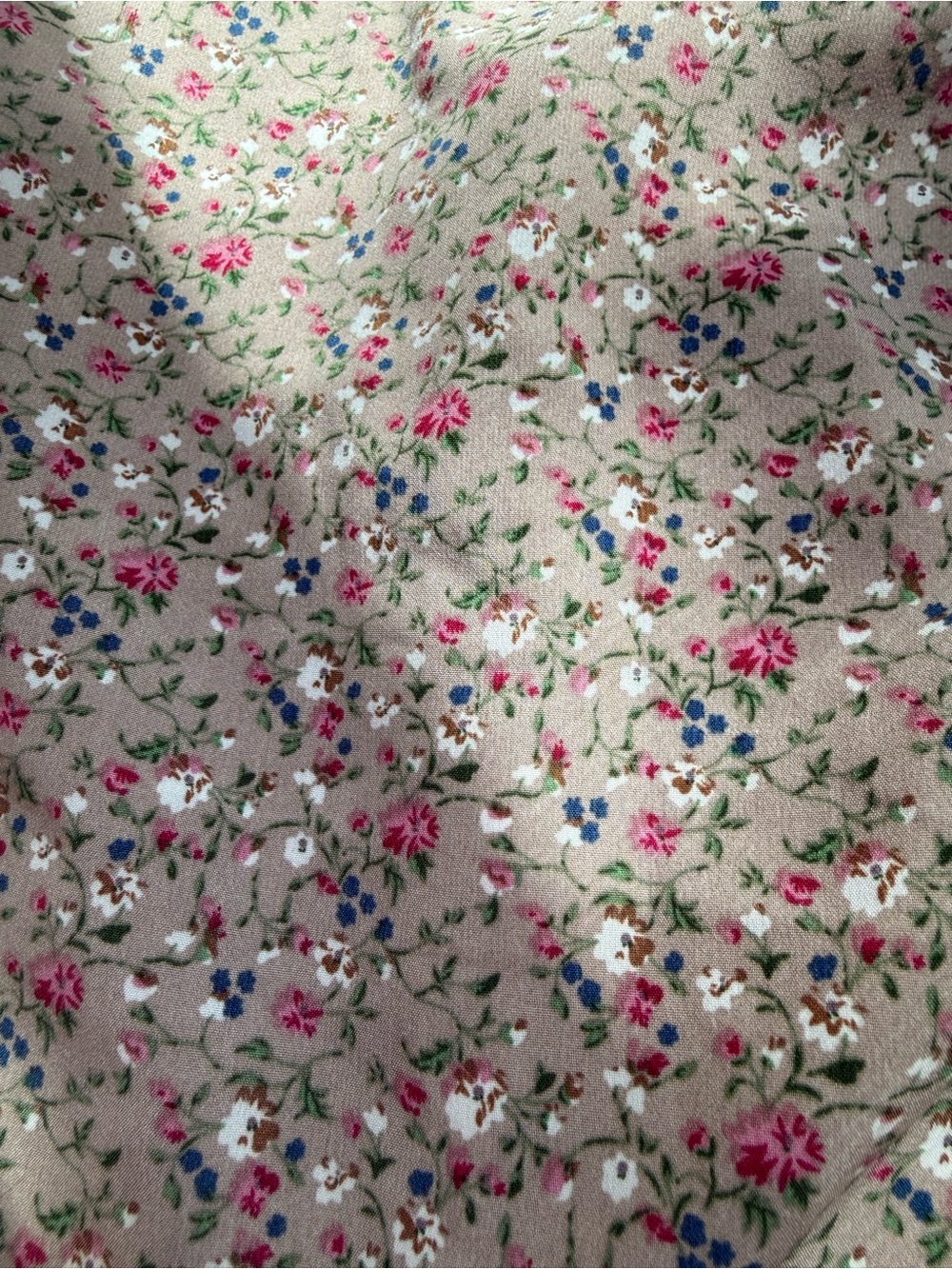 Mable Ditsy Floral Drawstring Mini Skirt in Beige and Pink size small - Picture 3 of 9